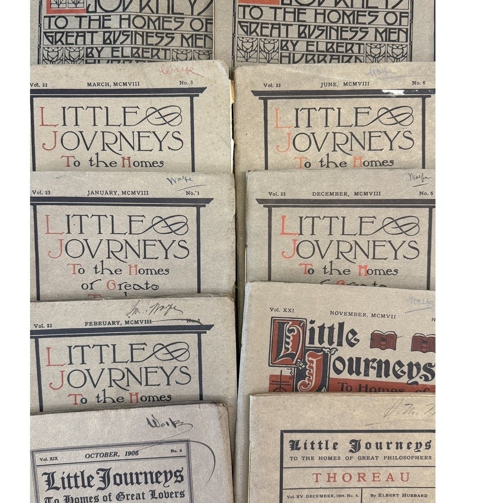 Lot 8 Little Journeys Elbert Hubbard Roycrofters 1904-1908 Thoreau Confucius